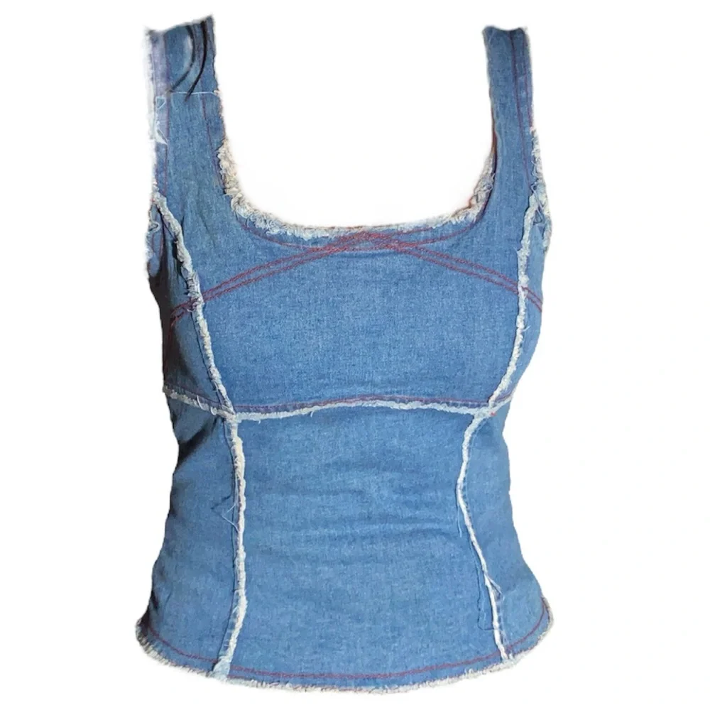 ‼️NOW SOLD ‼️ 1990s VINTAGE PICASSO RARE Brittney Spears Denim Patchwork - Picture 3 of 6